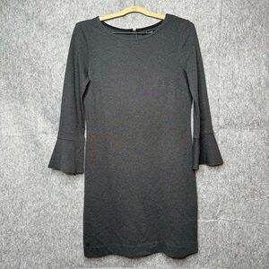 Madewell Jersey Knit Bell Sleeves Charcoal Gray Dress-‎ Sz S